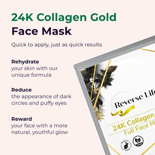 3x 24K Collagen Gold Face Masks