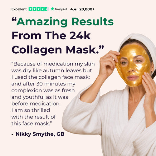 3x 24K Collagen Gold Face Masks